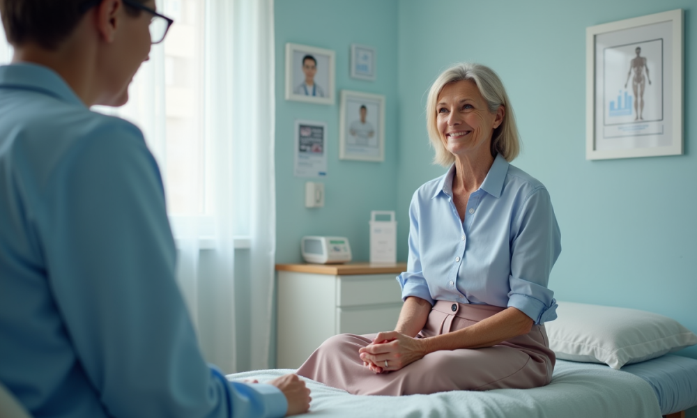 Femme d'âge moyen lors d'une consultation médicale