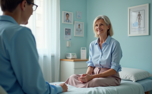 Femme d'âge moyen lors d'une consultation médicale