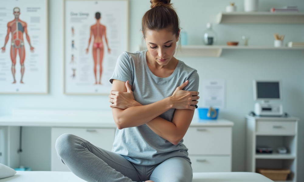 Femme en consultation médicale dans une clinique moderne