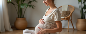 Femme en postnatal avec rebozo dans un intérieur paisible