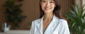 Femme confiante en blouse blanche dans un spa élégant