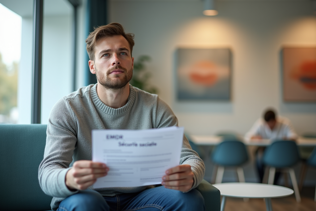 Jeune homme détendu dans une salle d