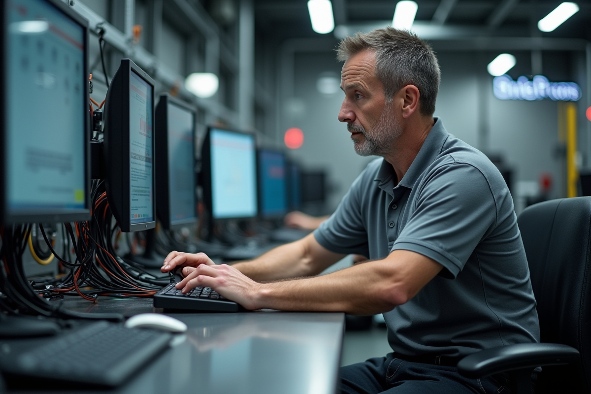 Technicien en diagnostic industriel avec équipements